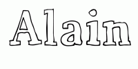 Dessin a colorier du prenom Alain