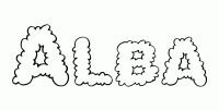 Dessin a colorier du prenom Alba