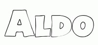 Dessin a colorier du prenom Aldo