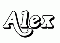 Dessin a colorier du prenom Alex
