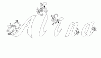 Dessin a colorier du prenom Alina