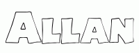 Dessin a colorier du prenom Allan