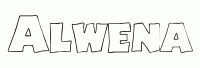 Dessin a colorier du prenom Alwena