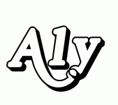 Dessin a colorier du prenom Aly