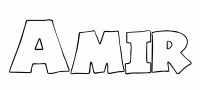 Dessin a colorier du prenom Amir