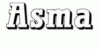 Dessin a colorier du prenom Asma