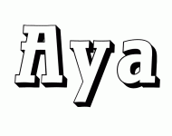 Dessin a colorier du prenom Aya