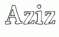 Dessin a colorier du prenom Aziz