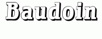 Dessin a colorier du prenom Baudoin
