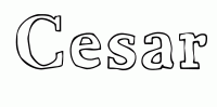 Dessin a colorier du prenom Cesar