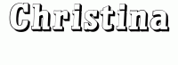 Dessin a colorier du prenom Christina