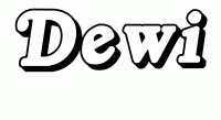 Dessin a colorier du prenom Dewi