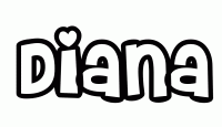 Dessin a colorier du prenom Diana