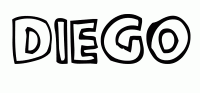 Dessin a colorier du prenom Diego