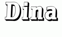 Dessin a colorier du prenom Dina