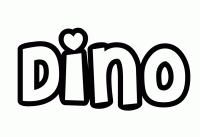 Dessin a colorier du prenom Dino