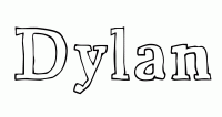 Dessin a colorier du prenom Dylan