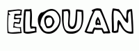 Dessin a colorier du prenom Elouan