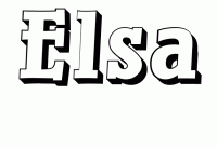 Dessin a colorier du prenom Elsa