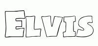 Dessin a colorier du prenom Elvis