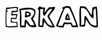 Dessin a colorier du prenom Erkan