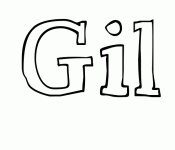 Dessin a colorier du prenom Gil