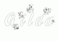 Dessin a colorier du prenom Gilda