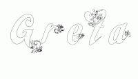 Dessin a colorier du prenom Greta