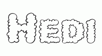 Dessin a colorier du prenom Hedi