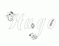 Dessin a colorier du prenom Hugo