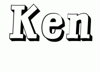 Dessin a colorier du prenom Ken