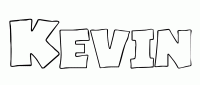 Dessin a colorier du prenom Kevin