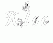 Dessin a colorier du prenom Kloe