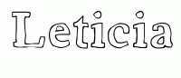 Dessin a colorier du prenom Leticia