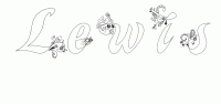Dessin a colorier du prenom Lewis