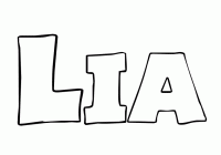 Dessin a colorier du prenom Lia