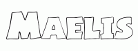 Dessin a colorier du prenom Maelis