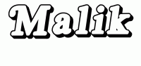Dessin a colorier du prenom Malik