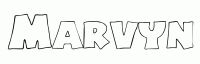 Dessin a colorier du prenom Marvyn