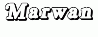 Dessin a colorier du prenom Marwan