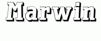 Dessin a colorier du prenom Marwin