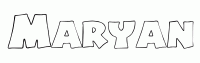 Dessin a colorier du prenom Maryan