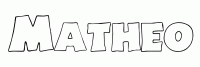 Dessin a colorier du prenom Matheo