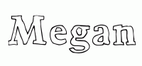 Dessin a colorier du prenom Megan