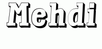 Dessin a colorier du prenom Mehdi