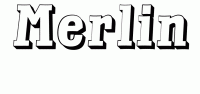 Dessin a colorier du prenom Merlin