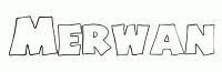 Dessin a colorier du prenom Merwan