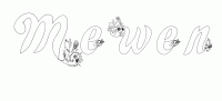 Dessin a colorier du prenom Mewen