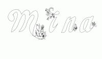 Dessin a colorier du prenom Mina