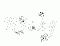 Dessin a colorier du prenom Nicky